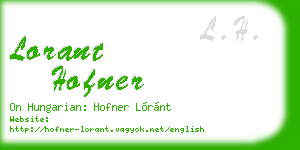 lorant hofner business card